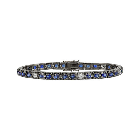 18ct black gold diamond bracelet with Sapphire Ralana