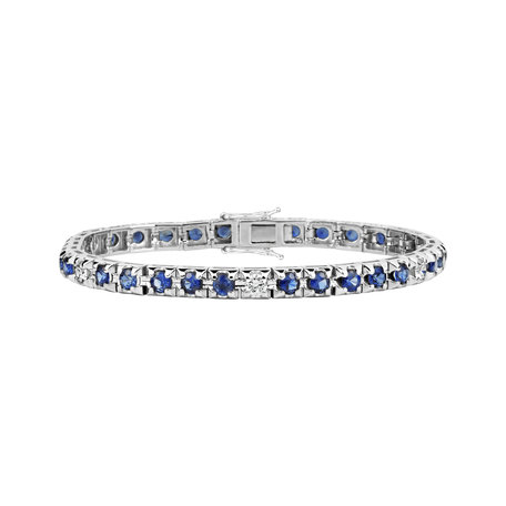 18ct white gold diamond bracelet with Sapphire Ralana