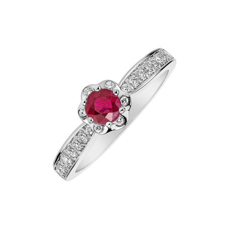 Diamond ring with Ruby Zafira