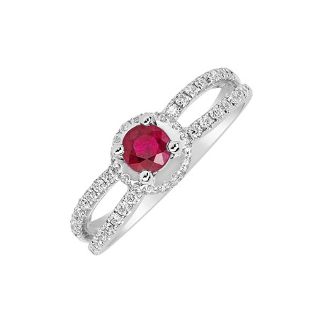 Diamond ring with Ruby Rulan