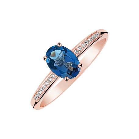 Diamond ring with Topaz Pauliene