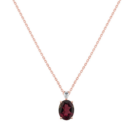 Diamond necklace and Rhodolite Élise