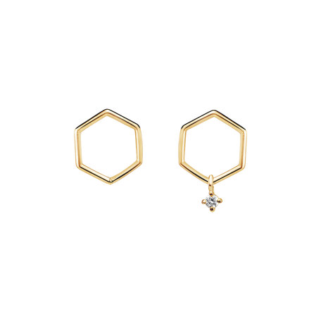 Diamond earrings Hexapolygon