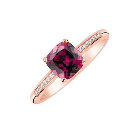 Diamond ring with Rhodolite Melody Harmony