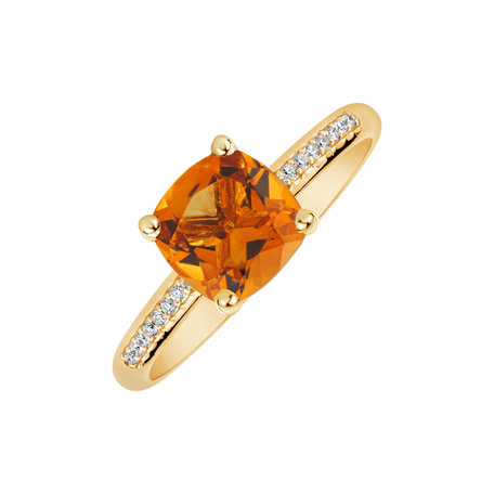 Diamond ring with Citrine Melody Harmony