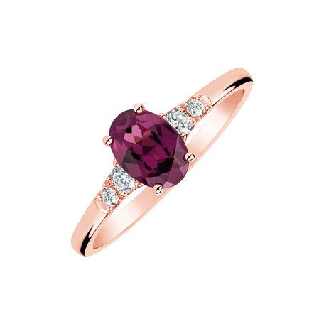 Diamond ring with Rhodolite Elysandria