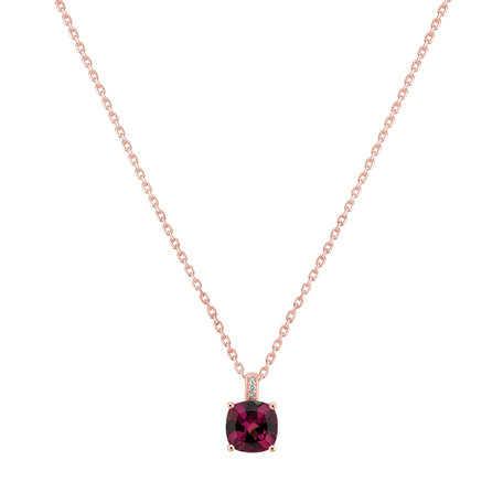 Diamond necklace with Rhodolite Linnea