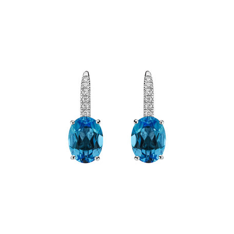 Diamond earrings with
 Topaz Iris Elegance