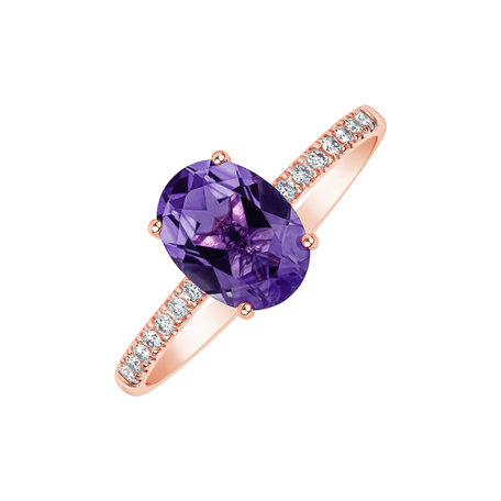 Diamond ring with Amethyste Touch of Shine