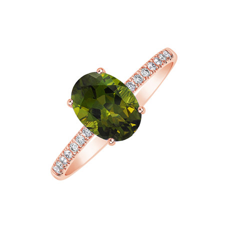 Diamond ring with Tourmaline Touch of Shine