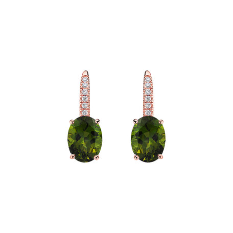 Diamond earrings with Tourmaline Iris Elegance