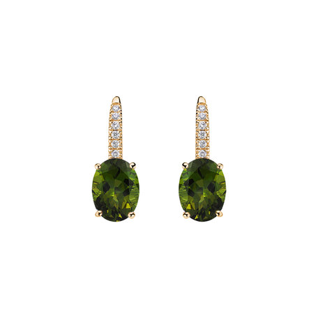 Diamond earrings with Tourmaline Iris Elegance