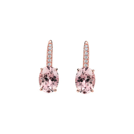 Diamond earrings with Morganite Iris Elegance