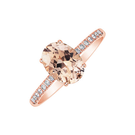 Diamond ring with Morganite Touch of Shine