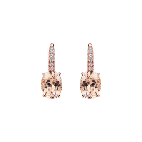 Diamond earrings with Morganite Iris Elegance