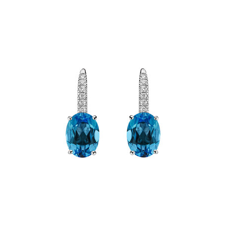 Diamond earrings with Topaz Niké Elegance