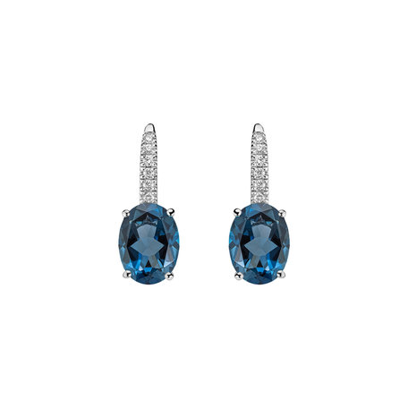 Diamond earrings with Topaz Niké Elegance