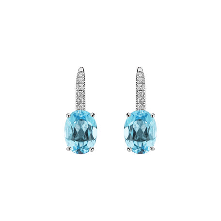 Diamond earrings with Topaz Niké Elegance