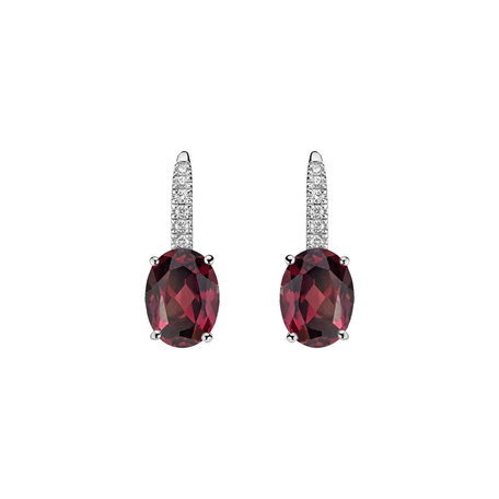 Diamond earrings with Rhodolite Niké Elegance