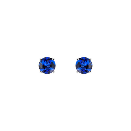 Earrings with Tanzanite Orbs