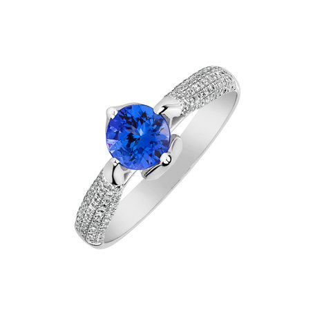 Diamond ring with Tanzanite Isabelle