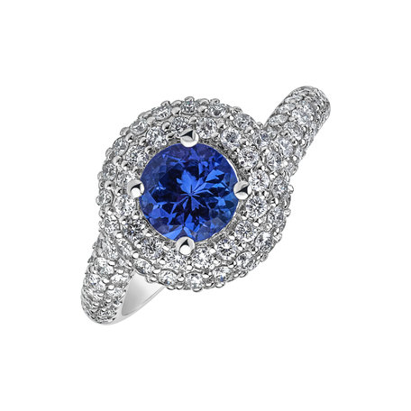 Diamond ring with Tanzanite Sparkling Symphony