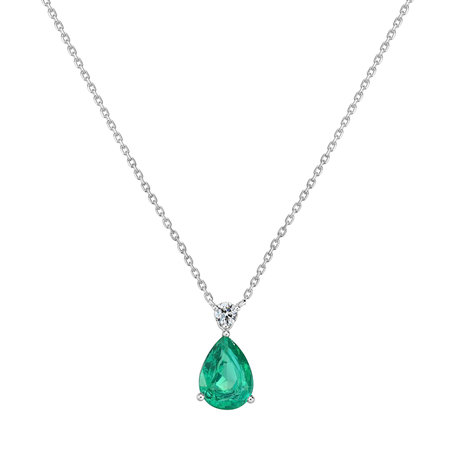 Diamond necklace with Emerald Galatea