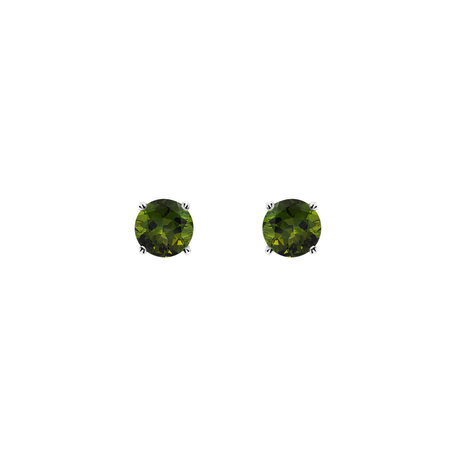 Earrings with Tourmaline Orbs