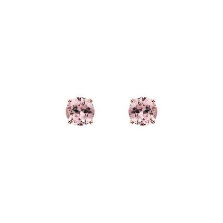 Earrings with Morganite Orbs