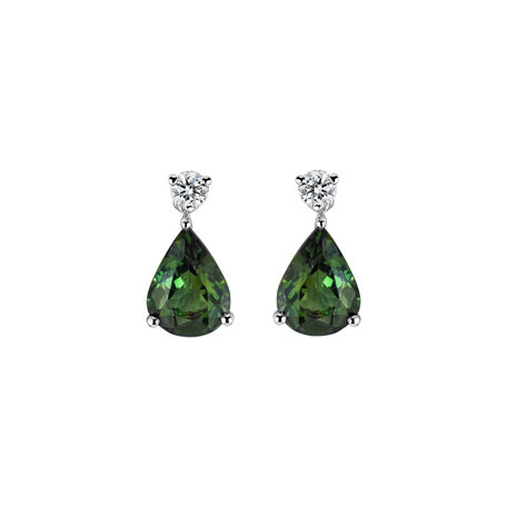 Diamond earrings with Tourmaline Galatea