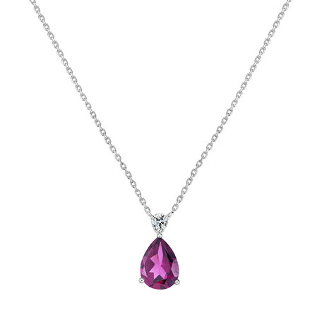 Diamond necklace with Rhodolite Galatea