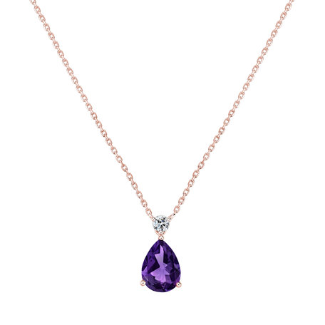 Diamond necklace with Amethyst Galatea