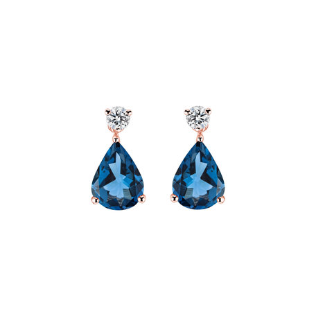 Diamond earrings with Topaz Galatea