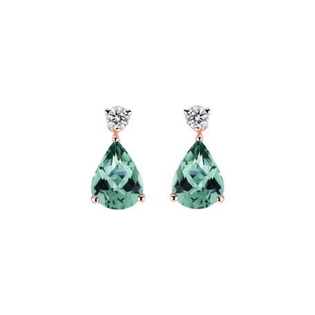 Diamond earrings with Tourmaline Galatea