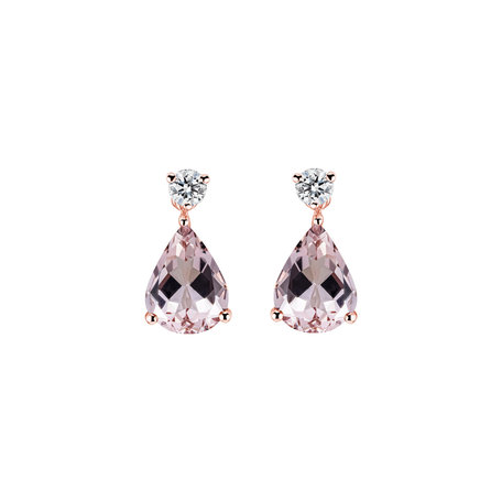 Diamond earrings with Morganite Galatea