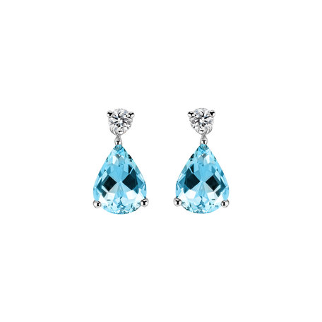 Diamond earrings with Topaz Ismene