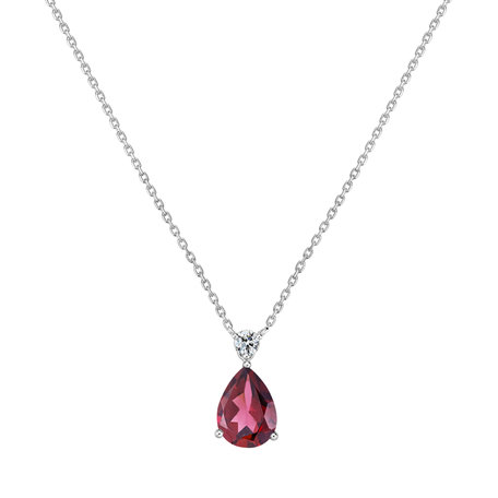 Diamond necklace with Rhodolite Ismene