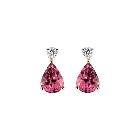 Diamond earrings with Tourmaline Ismene