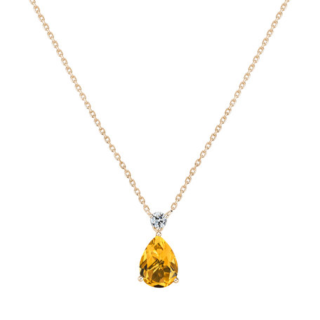 Diamond necklace with Citrine Ismene