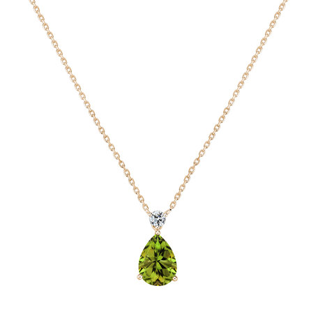 Diamond necklace with Peridote Ismene