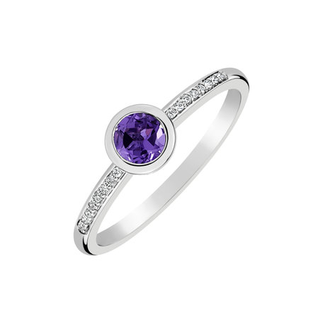 Diamond ring with Amethyst Regal Elegance