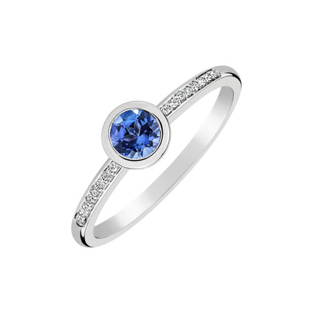 Diamond ring with Tanzanite Regal Elegance