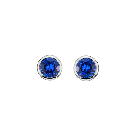 Earrings with Tanzanite Shiny Dots