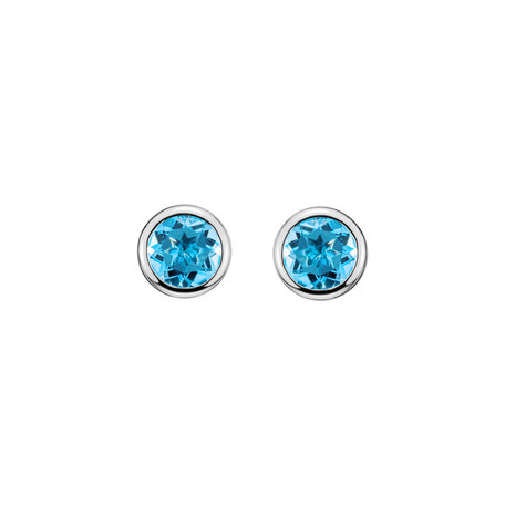 Earrings with Topaz Shiny Dots