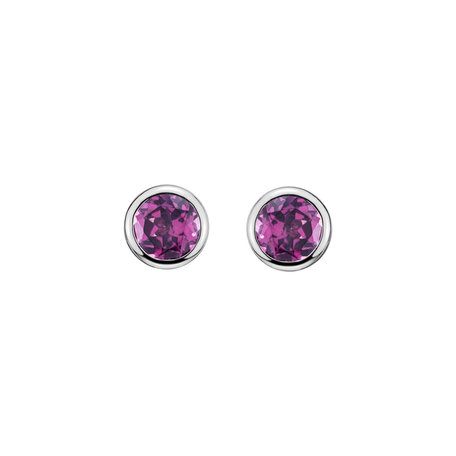 Earrings with Rhodolite Shiny Dots