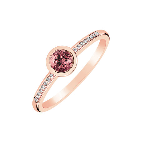 Diamond ring with Tourmaline Regal Elegance