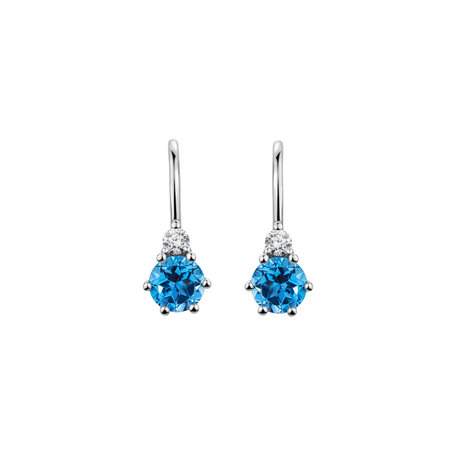 Diamond earrings with Topaz Lux