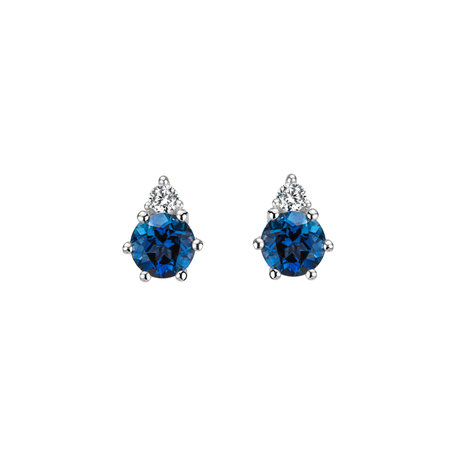 Diamond earrings with Topaz Lux