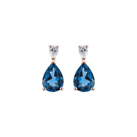 Diamond earrings with Topaz Whispers of Avalon