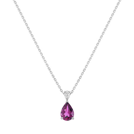 Diamond necklace with Rhodolite Whispers of Avalon